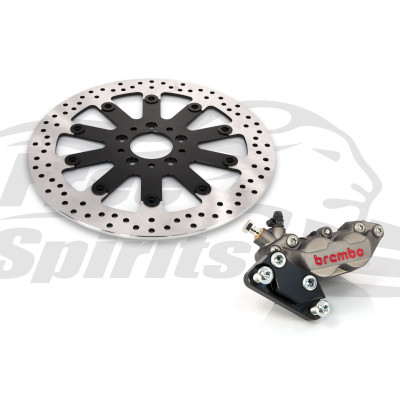 Kit étrier avant 4 pistons Brembo et disque 320 mm - Harley Davidson Dyna à partir de 2006 - Titane
