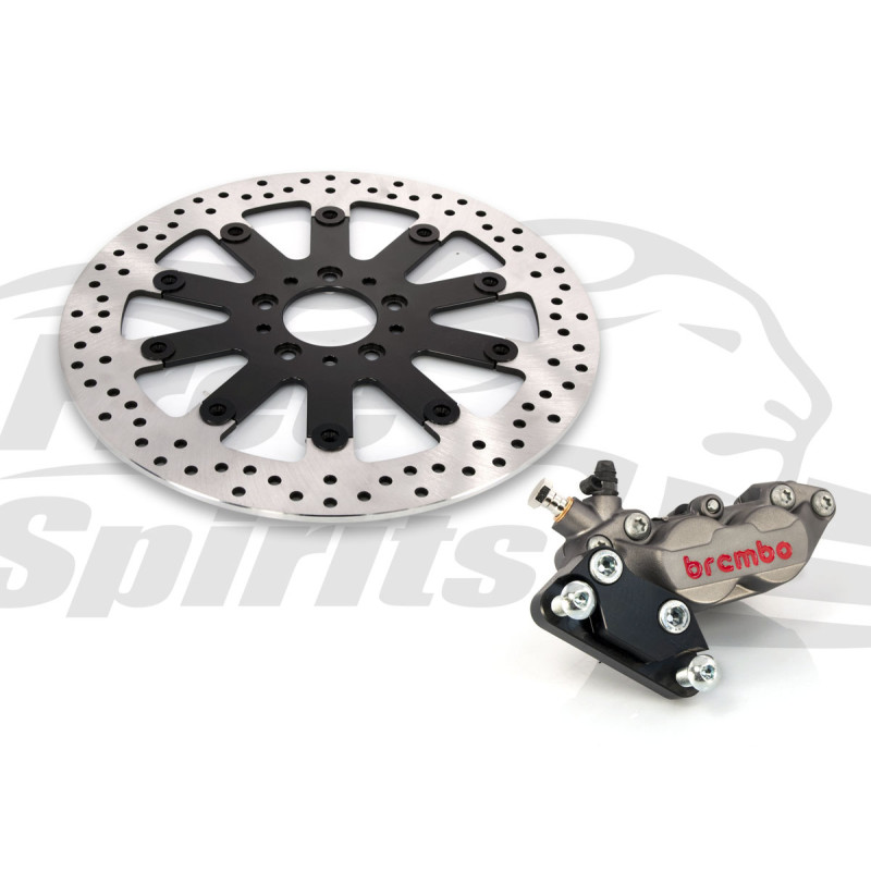 Kit étrier avant 4 pistons Brembo et disque 320 mm - Harley Davidson Dyna à partir de 2006 - Titane