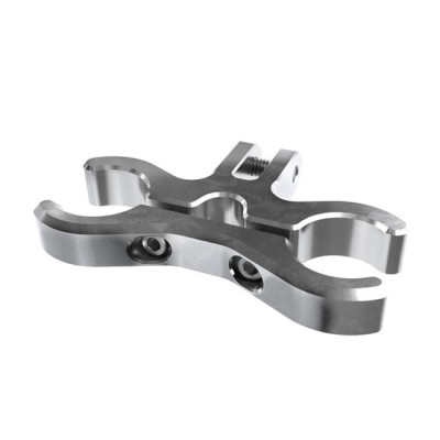 Kraus, T-bar 3" (76mm) extension clamp. Raw machined finish