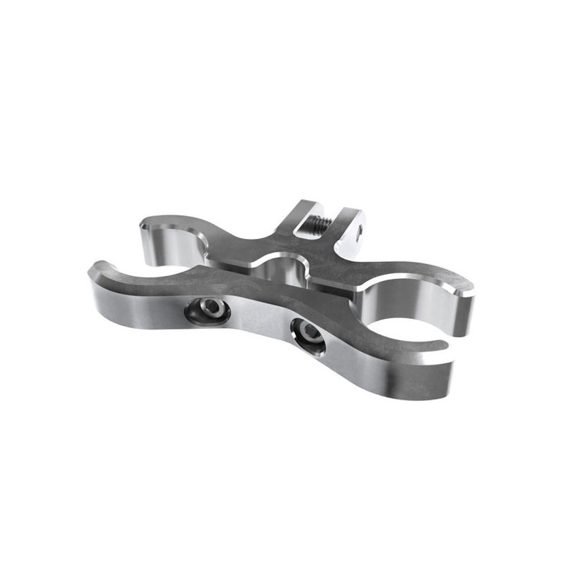 Kraus, T-bar 3" (76mm) extension clamp. Raw machined finish