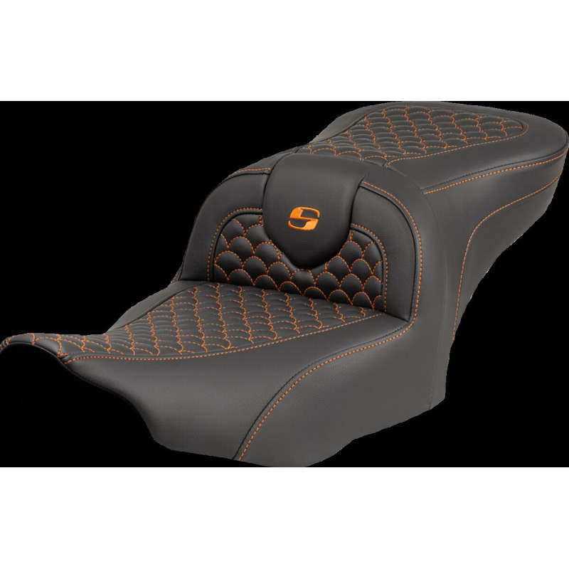 Roadsofa™ Seat - Dragon Scale Stitch - Orange Stitch - w/o Backrest