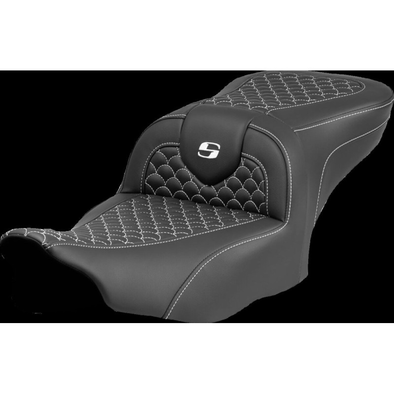 Roadsofa™ Seat - Dragon Scale Stitch - White Stitch - w/o Backrest