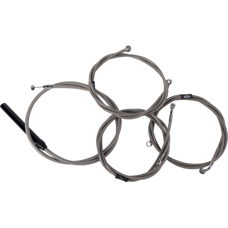 Handlebar Cable/Brake Line Kit - Complete - 15" - 17" Handlebars - Stainless