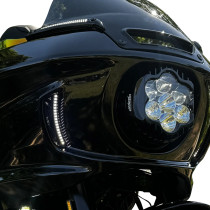 Grilles avec éclairage LED pour carénage des Harley Davidson Softail Low Rider ST à partir de 2022 - Ambre / Blanc
