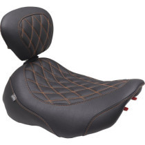 Wide Tripper™ Seat - Solo - Dark Brown/Mandarin Orange Stitching