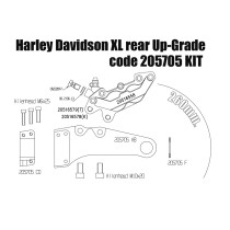 Kit étrier de frein à 4 pistons Brembo - arrière - Harley Davidson Sportster à partir de 2011 avec disque 260 mm - Noir
