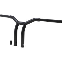 Guidon T-Bar Burly Dominator - Hauteur 10" - Diamètre 1.25" - PullBack - Harley Davidson à partir de 1982 - Noir brillant