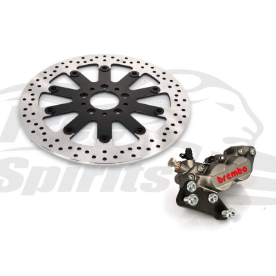 Kit étrier avant 4 pistons Brembo et disque 320 mm - Harley Davidson Softail depuis 2015 - Titane