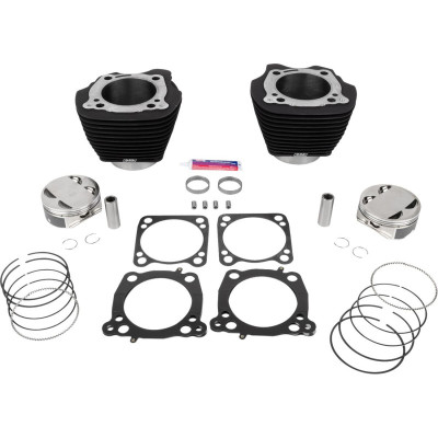 132" Cylinder Kit - 4.500" Stroke - Wrinkle Black w/o Highlighted Fins - M8