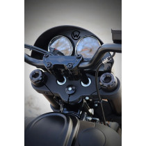 Kit Cache Console Centrale + Relocalisation Compteur Cult-Werk - Harley Davidson Softail Low Rider S - Noir Brillant