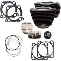 129" Cylinder Kit - 4.375" Stroke - Wrinkle Black w/o Highlighted Fins - M8