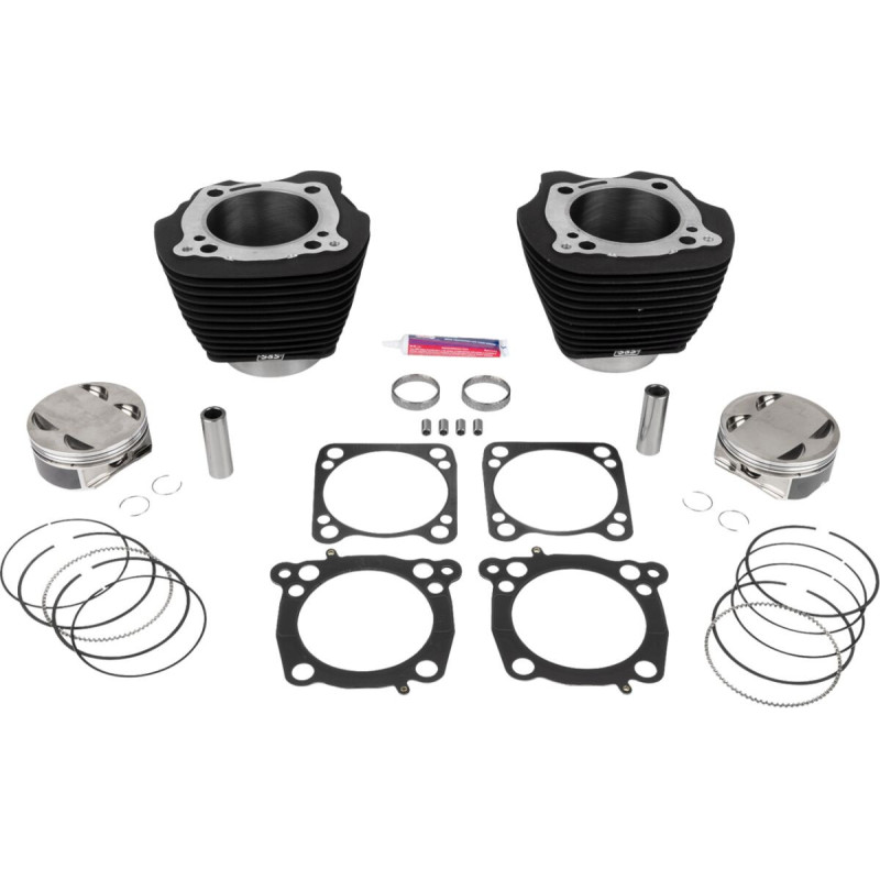 136" Cylinder Kit - 4.625" Stroke - Wrinkle Black w/o Highlighted Fins - M8