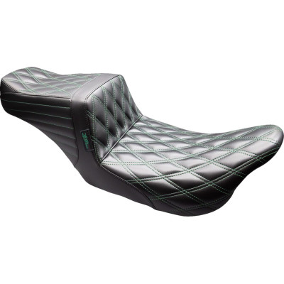 Tailwhip Seat - Double Diamond - Black/Green Stitch
