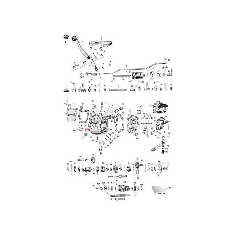 Tripper bolt, transmission. Black