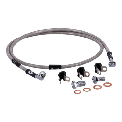 MCS by Goodridge brake line front, stainless clear coated