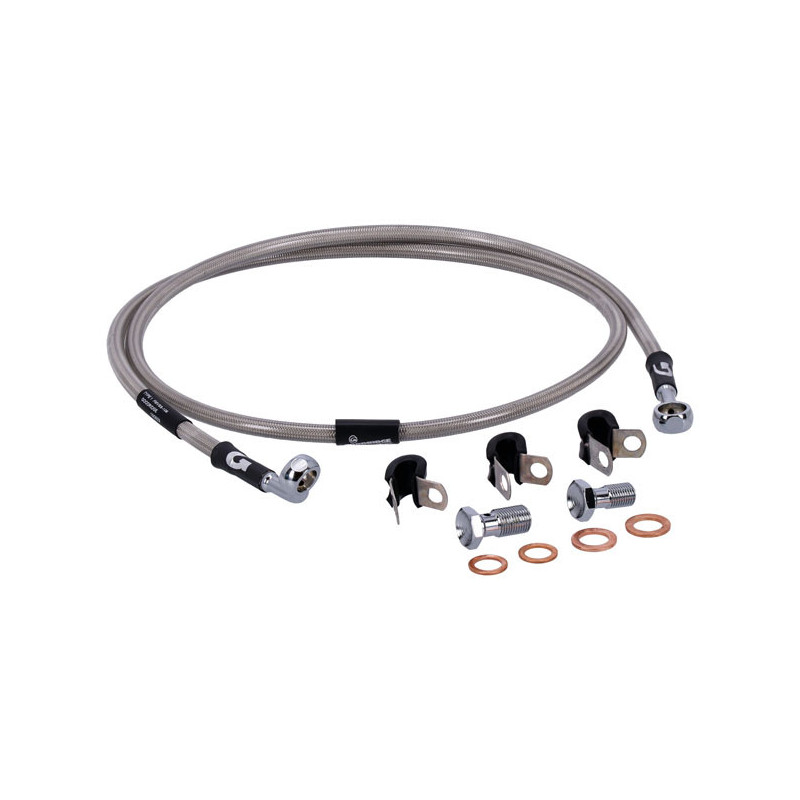 MCS by Goodridge brake line front, stainless clear coated
