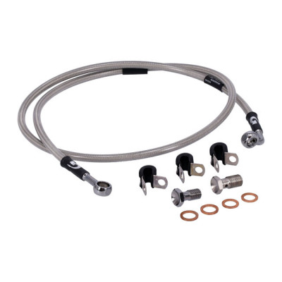 MCS by Goodridge brake line front, stainless clear coated