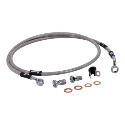MCS by Goodridge brake line front, stainless clear coated