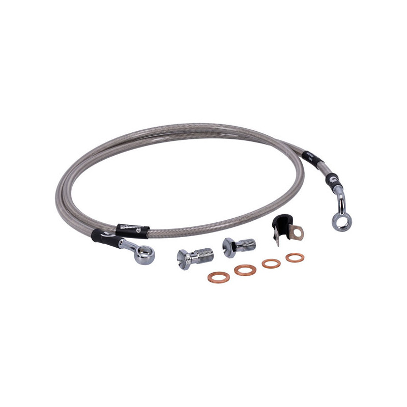 MCS by Goodridge brake line front, stainless clear coated