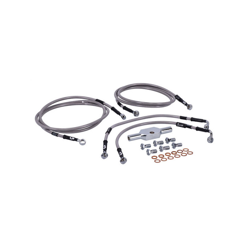 MCS by Goodridge brake line front, stainless clear coated