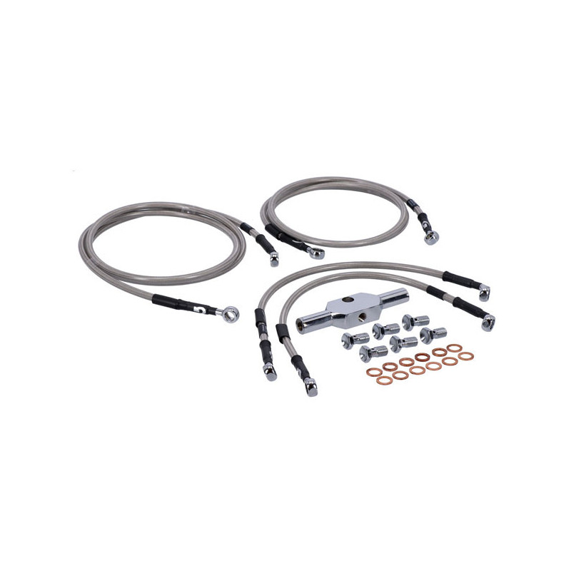 MCS by Goodridge brake line front, stainless clear coated