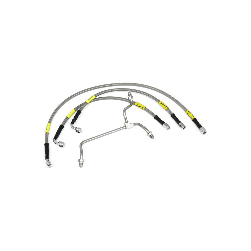 MCS by Goodridge brake line front, stainless clear coated