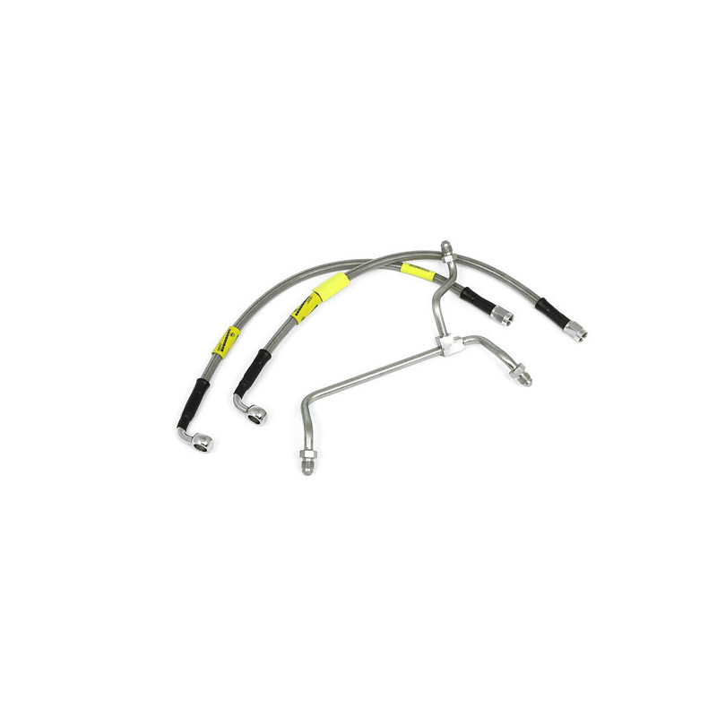 MCS by Goodridge brake line front, stainless clear coated