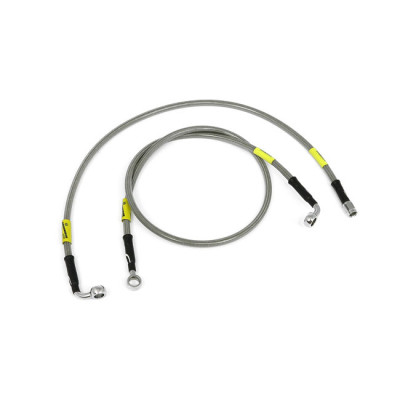 MCS by Goodridge brake line front, stainless clear coated