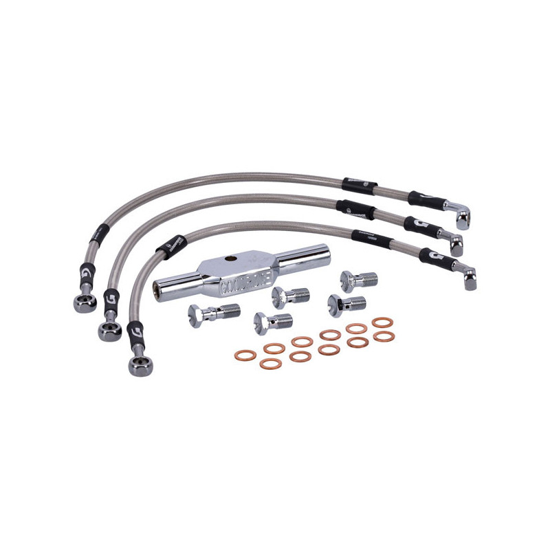 MCS by Goodridge brake line front, stainless clear coated