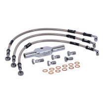 MCS by Goodridge brake line front, stainless clear coated