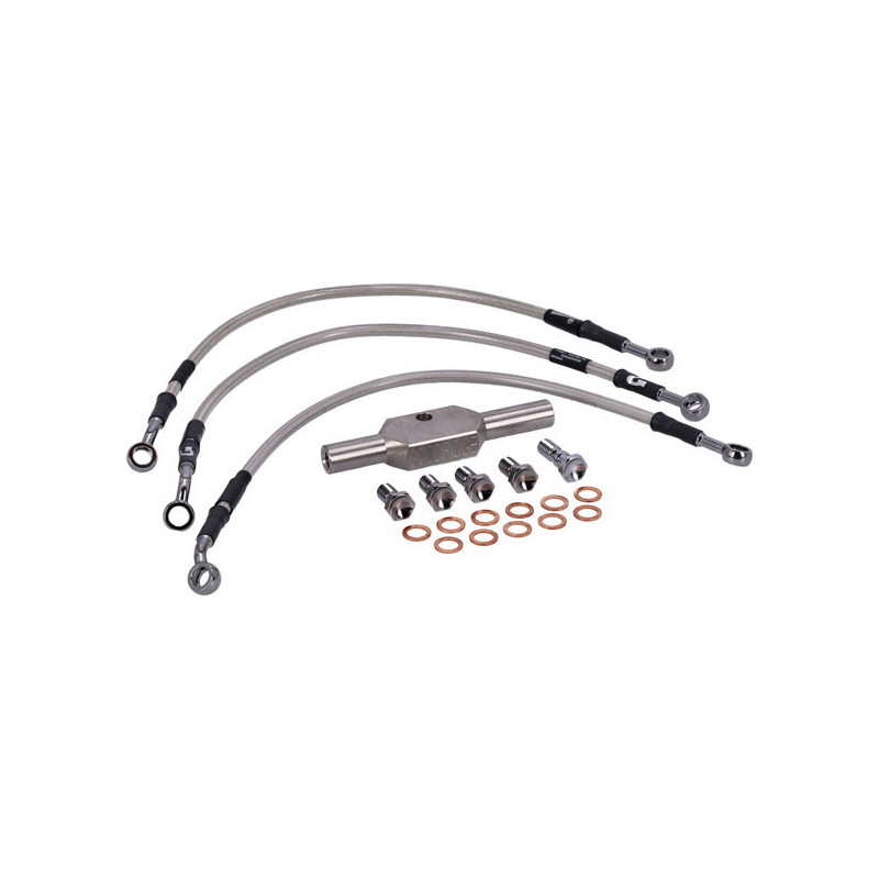MCS by Goodridge brake line front, stainless clear coated