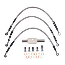 MCS by Goodridge brake line front, stainless clear coated