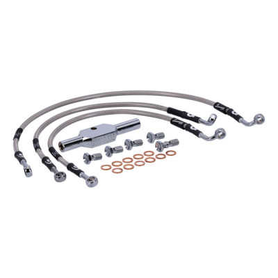 MCS by Goodridge brake line front, stainless clear coated