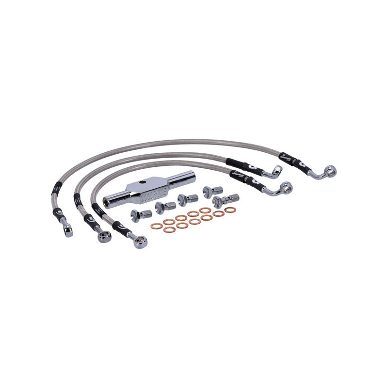 MCS by Goodridge brake line front, stainless clear coated
