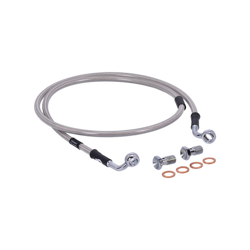 MCS by Goodridge brake line front, stainless clear coated