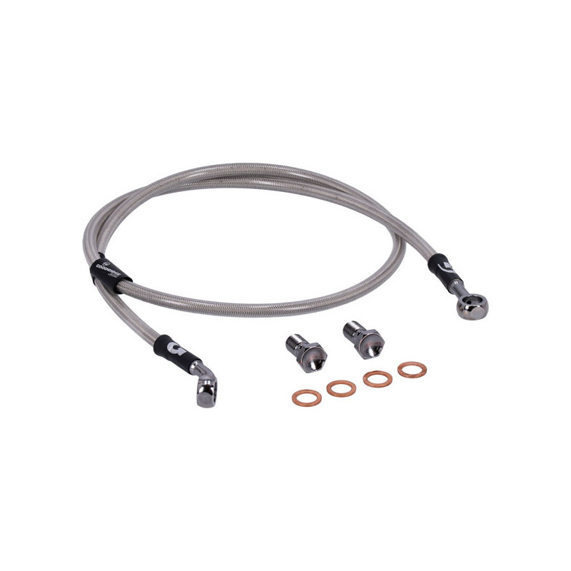 MCS by Goodridge brake line front, stainless clear coated