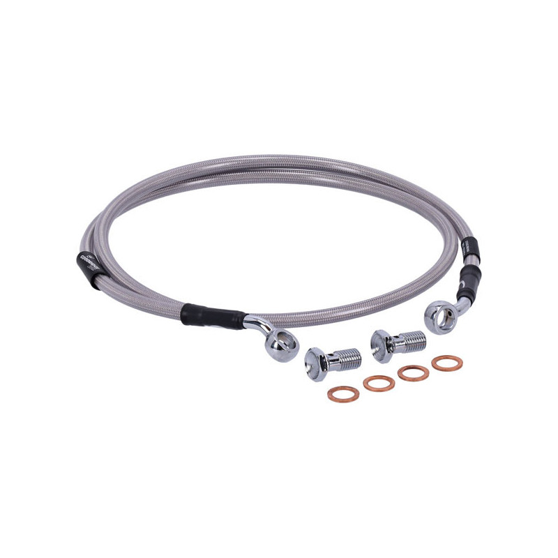 MCS by Goodridge brake line front, stainless clear coated