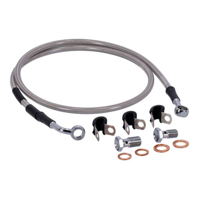 MCS by Goodridge brake line front, stainless clear coated