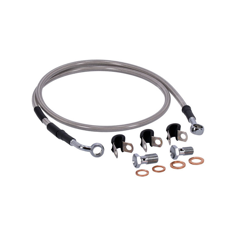 MCS by Goodridge brake line front, stainless clear coated