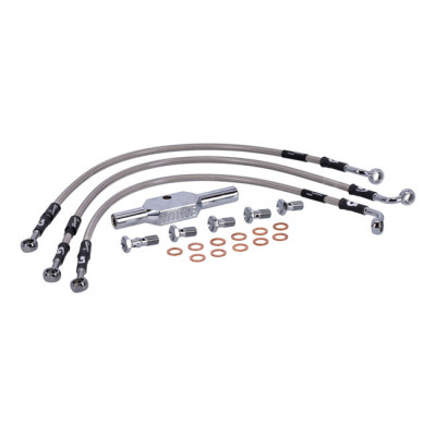 MCS by Goodridge brake line front, stainless clear coated
