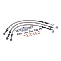 MCS by Goodridge brake line front, stainless clear coated