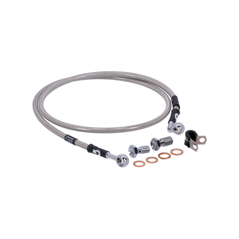 MCS by Goodridge brake line front, stainless clear coated