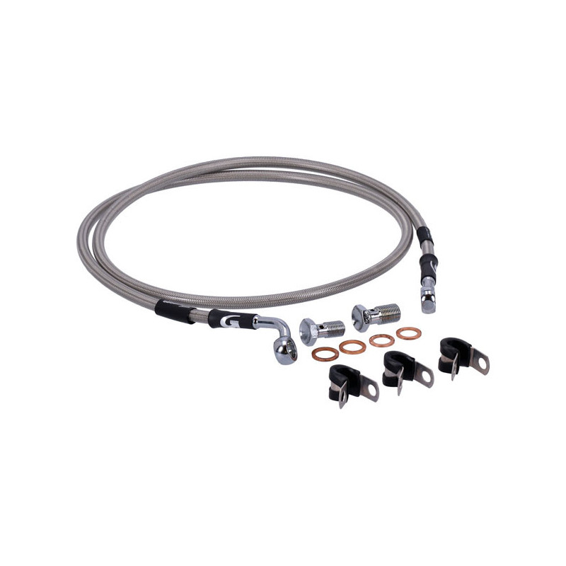 MCS by Goodridge brake line front, stainless clear coated