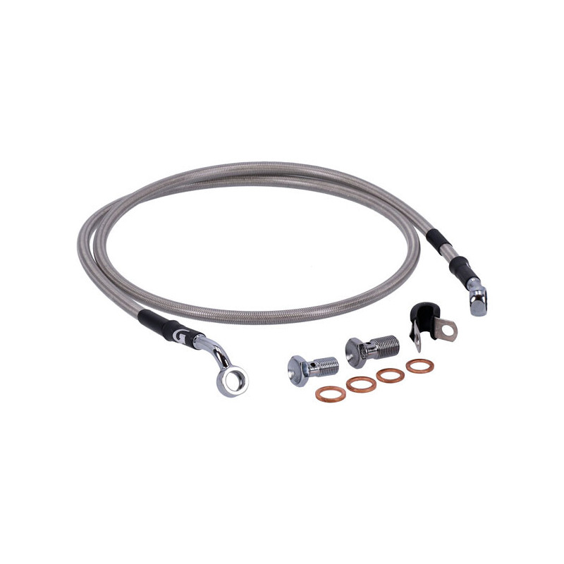 MCS by Goodridge brake line front, stainless clear coated