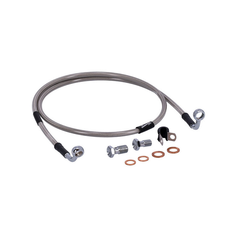MCS by Goodridge brake line front, stainless clear coated