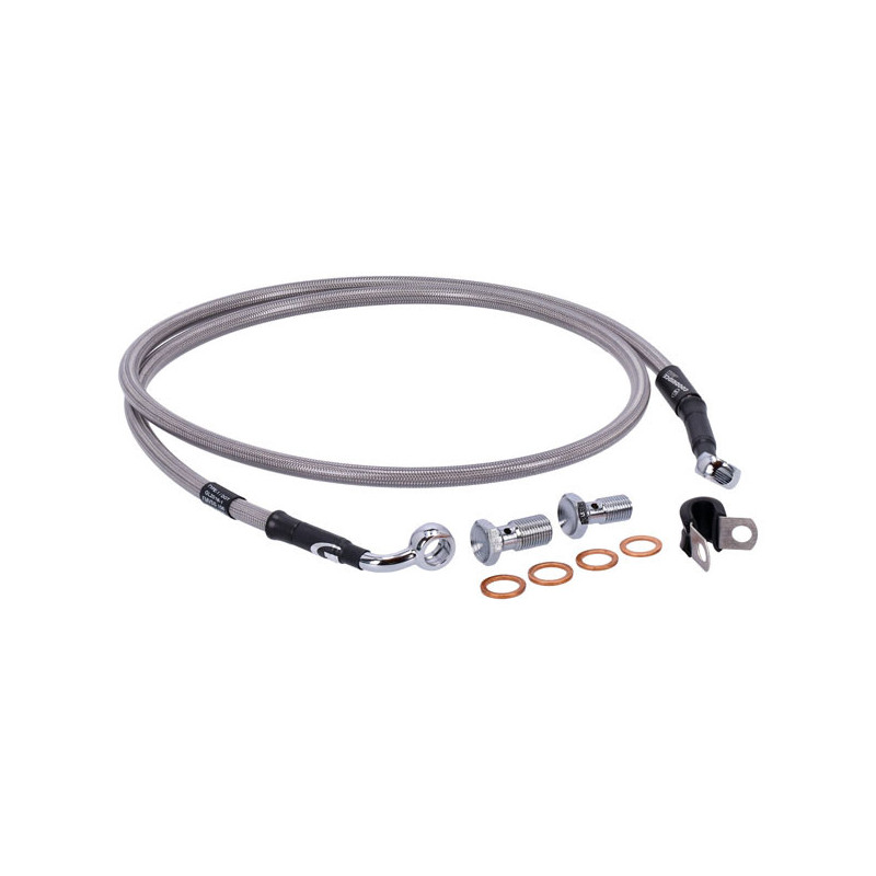 MCS by Goodridge brake line front, stainless clear coated