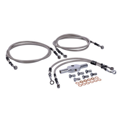 MCS by Goodridge brake line front, stainless clear coated