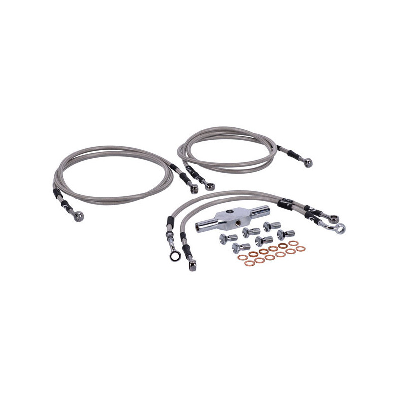 MCS by Goodridge brake line front, stainless clear coated