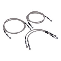 MCS by Goodridge brake line front, stainless clear coated