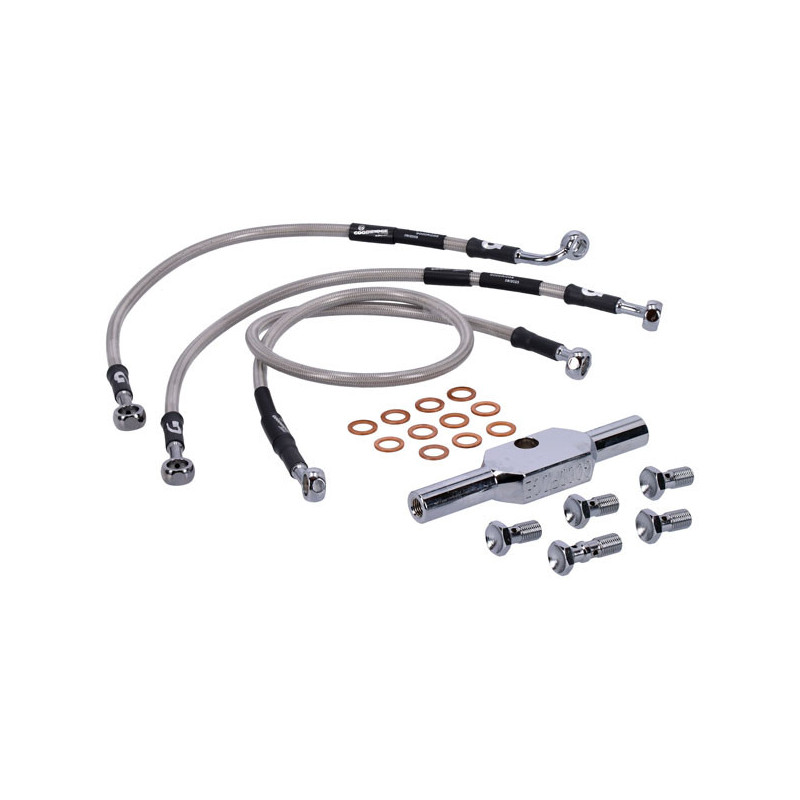 MCS by Goodridge brake line front, stainless clear coated